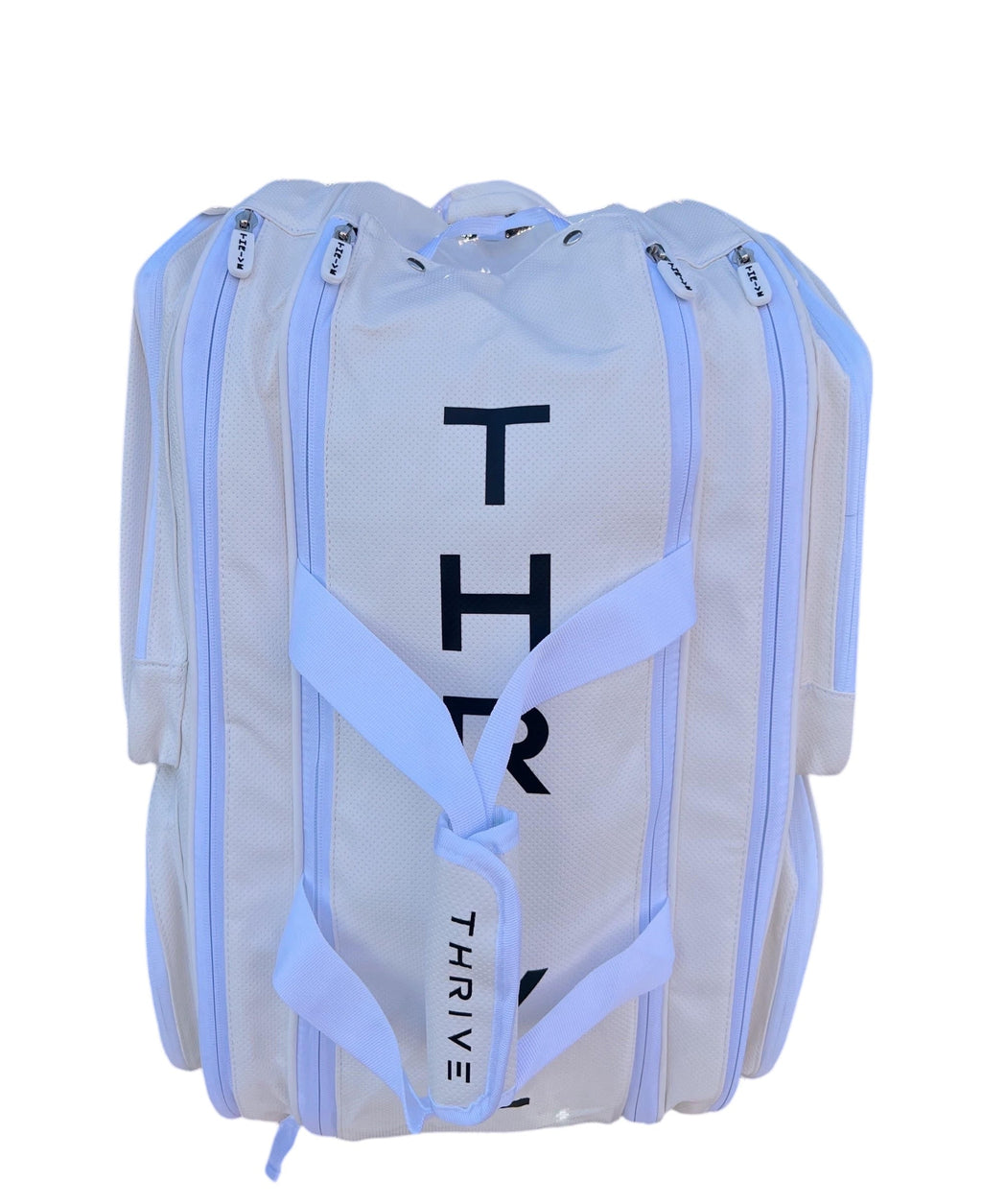 THRIVE 100% Vegan Leather Elite Pro Tour Pickleball Bag w/Shoe Bag - WHITE
